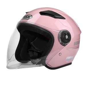 Nouveau casque de moto demi-face classique rétro 3/4 en ABS avec double visière, fermeture modulaire, toutes saisons, pour adultes, modèle HXC-106, homologué DOT - Product Image 5