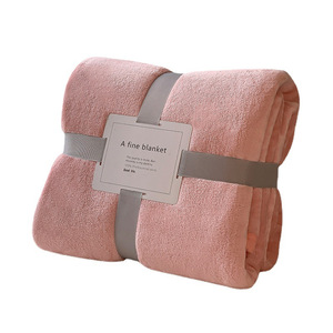 Manta Pequeña de Vellón Coral de Color Liso para Invierno, de Terciopelo Lácteo Engrosado, Estilo Moderno y Sencillo, para Siesta en Oficina, Venta al por Mayor Directa de Fábrica - Product Image 1