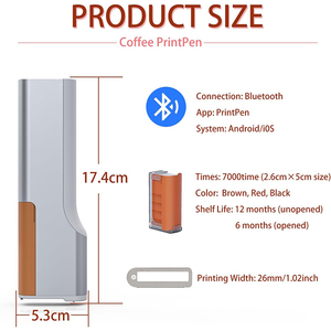 WISEPRINT DIY Handheld Battery Powered 600dpi Fast Dry Ink Food <strong>Printer</strong> Coffee Printing Machine Yogurt <strong>Cake</strong> Inkjet <strong>Printer</strong> - Product Image 3
