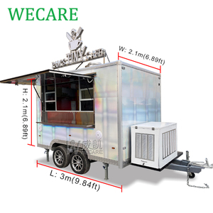 Wecare 300*210*210cm petit Mobile Pizza Food Trucks Van remorque Foodtruck Hotdog/café <span class=keywords><strong>chariot</strong></span> de nourriture - Product Image 2