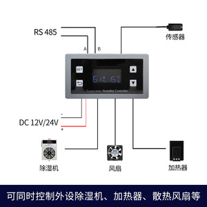 Controlador de Temperatura y Humedad Industrial Mini Personalizable NOXT Northcote CZCS-F para Gabinete, Comunicación RS485, 1C/3%RH E445 - Product Image 3