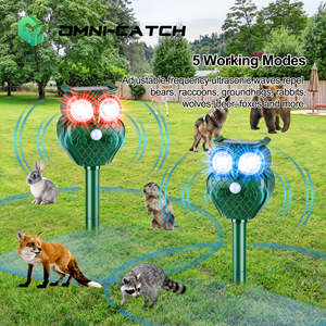 Ahuyentador Ultrasónico de Animales Portátil Electrónico con Energía Solar OMNI CATCH, Sensor de Movimiento PIR, Resistente al Agua, Disuasor para Exteriores, para Ardillas - Product Image 4
