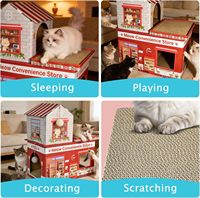 Casa para Gatos Plegable y Reciclable de Cartón, Cueva para Gatos de Papel con Impresión Personalizada, Caja de Refugio Ecológica para Mascotas en Interiores