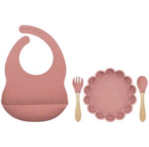 RTS – ensemble d'alimentation en Silicone de qualité alimentaire pour bébé, bol pour bébé avec cuillère et fourchette, bavoir étanche, bols en Silicone pour bébé - Product Image 5