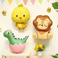 Accessoires de décoration de fête, ballons à l'hélium, thème animaux mignons, poulet, lion, dinosaure, ballon gonflable en forme de canard blanc