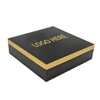Boîte cadeau personnalisée avec couvercle noir, base en carton rigide, logo en feuille d'or, doublure en éponge, fermeture magnétique, boîte à bougies de luxe personnalisée