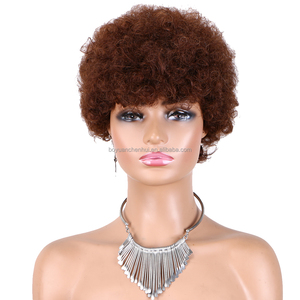 Prix d'usine 100% <span class=keywords><strong>cheveux</strong></span> brésiliens non Remy <span class=keywords><strong>pour</strong></span> <span class=keywords><strong>coupe</strong></span> courte Afro bouclée 27 #   Modèle 90g CX-9032 Dentelle HD Noire <span class=keywords><strong>Femme</strong></span> - Product Image 6