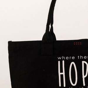 Bolsa de Hombro de Lona Impermeable con Logotipo Personalizado, Impresión por Transferencia Térmica, Bolsa de Compras Grande de Lona de Algodón con Cierre de Cremallera - Product Image 2