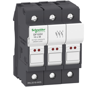 DF103V Fuse Base, 32A 38mm, 690V AC, 3 Pole, DIN 35 mm Rail TeSys DF Series