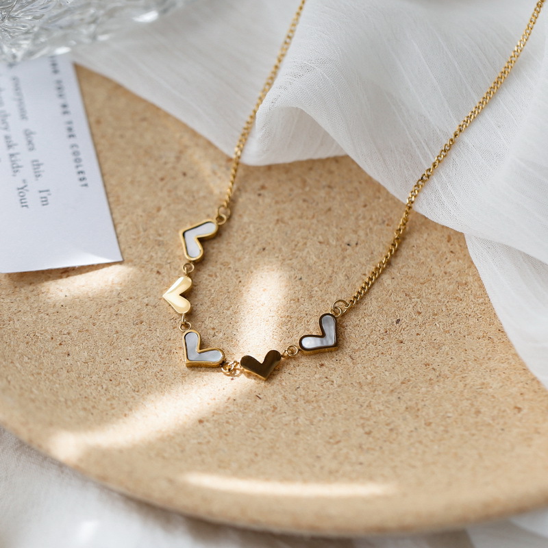 Collana Girocollo Con Ciondolo A Forma Di Cuore – Catena Regolabile In Lega Oro – Regalo Per Donne E Ragazze - 2
