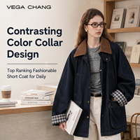 VEGA CHANG – Manteau court décontracté pour le bureau, avec col contrastant et design tendance, idéal pour le quotidien, inspection qualité assurée