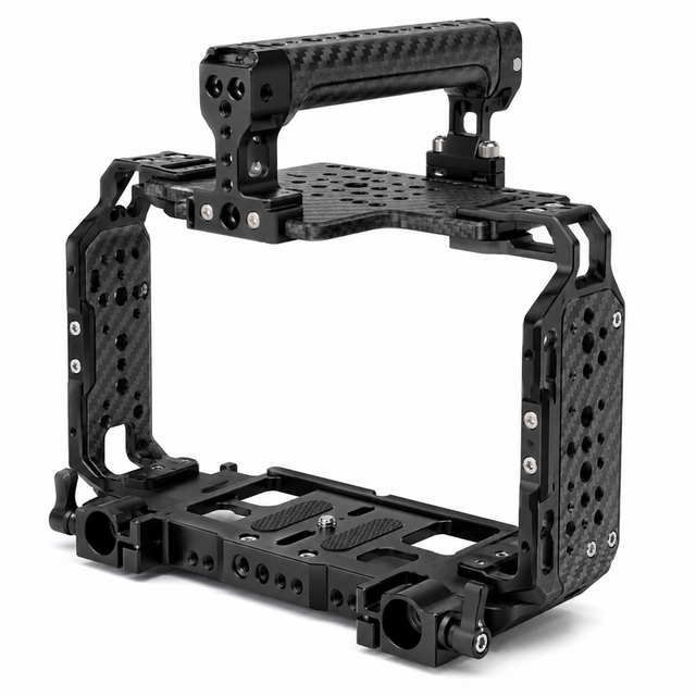 Custom Made 3K Carbon Fiber Professional Camera Cage Lightweight Cinema Camera Rig