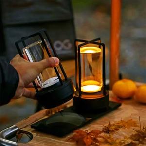 Morden <b>LED</b> Table Lamp Retro Bar Metal Desk Lamps Rechargeable <b>Touch</b> Dimming Night <b>Light</b> Restaurant Bedroom Home Outdoor Decor - Product Image 3