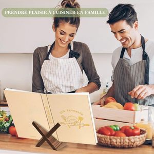 Carnet de recettes Lanpn White B5, <span class=keywords><strong>livre</strong></span> de <span class=keywords><strong>cuisine</strong></span> vierge à <span class=keywords><strong>remplir</strong></span>, couverture rigide embossée, organiseur de <span class=keywords><strong>cuisine</strong></span>, cadeau familial - Product Image 6