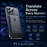 Dispositif de traduction portable T1 Ai, traduction en temps réel, en ligne et hors ligne, enregistrement, 150 langues, traduction vocale intelligente, voyage, affaires, noir