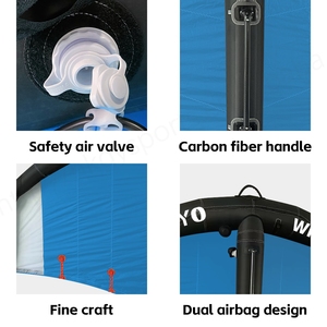 GY KW06 OEM Deportes acuáticos al aire libre Wingfoil 5M Alas de lámina de carbono UV Hydrofoil Bolsa de aire resistente al desgarro Wind Kite Surf Negro - Product Image 5