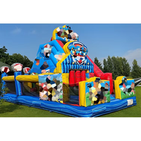 Château gonflable pour enfants sur le thème du chien, personnalisé, avec toboggan, Fun City et aire de jeux