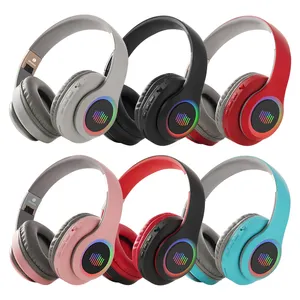wholesale Customize RGB led light wireless bluetooth headphone