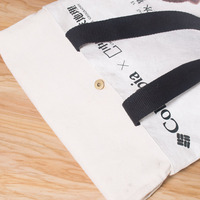 Sac de courses réutilisable en Tyvek écologique et recyclable, à succès, avec fermeture magnétique et poignée en sangle de coton, personnalisable