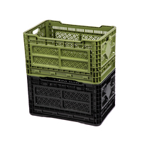 12.7QT Heavy Duty Pliable Empilable Pliable En Plastique Durable légume fruit bière Easy-Grip Poignées Caisse À Lait
