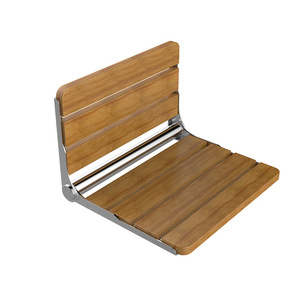 Folding Wall Mounted Wooden Shower Seat For Elderly And Pregnant Women 150kg Load Capacity Ly007 - Product Image 1
