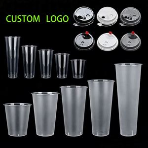 Vente en gros directe usine – Gobelets en plastique PP transparents personnalisables avec logo, impression UV, écologiques, 360-1000 ml, pour boissons froides - Product Image 1