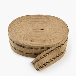 Premium 100 Percent Jute Webbing <b>Tape</b> Woven Medium Weight Striped Natural Fiber Ribbon For Packaging Craft <b>Decoration</b> Gift - Product Image 1