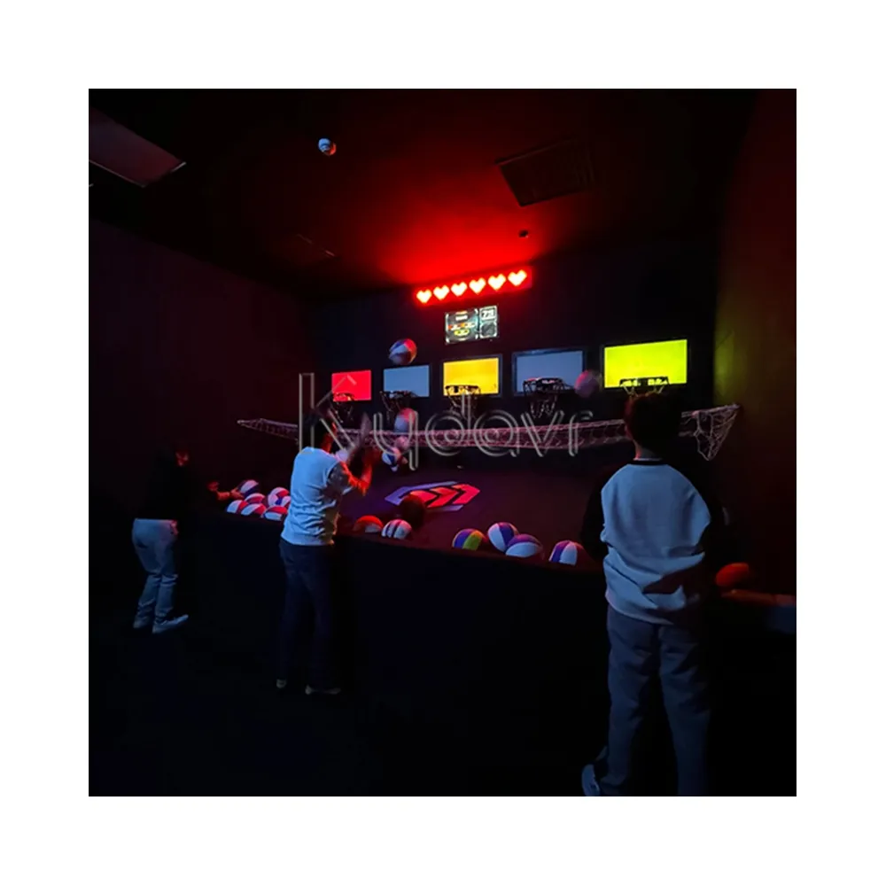 Amusement park activate sport reaction games wall ball room escape maze arena interactive led light activate games basketball