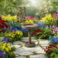 Bain d'oiseaux en fibre de verre en forme de champignons pour jardin féerique, décoration d'extérieur sur le thème de la nature, abreuvoir sur pied, couleur personnalisable
