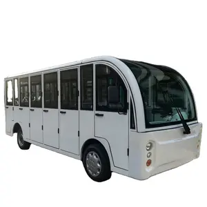 solar panel powered electric 23 seats closed shutte bus for resort and sightseeing with Air conditioner