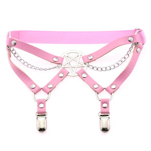 Harajuku-Étoile à cinq branches en cuir PU, harnais élastique pour femmes, anneau de cuisse serré, <span class=keywords><strong>jarretière</strong></span> - Product Image 2