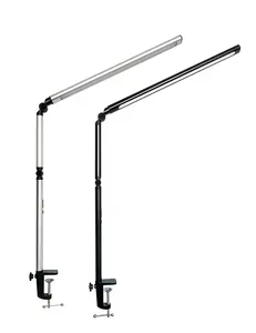 Nieuwe Afstandsbediening Led Vouwen Metalen Klem Lange Arm Dimmen Clip Op Licht 3 Kleuren Living Leeszaal Bureau tafellamp