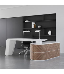 Fashionable Design Custom-made Artificial Stone Office <strong>Glass</strong> <strong>Desk</strong> - Product Image 2