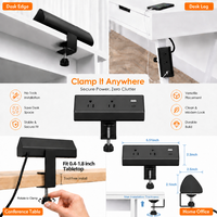 Tischklemmen-Steckdosenleiste R&D OEM 4-in-1 Steckdose mit Klemme USB-A/C Anschlüsse Schreibtisch Ohne Bohren Büro Elektrozubehör