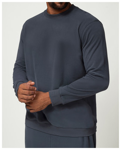 Sweat-shirt Yiyi respirant, anti-transpiration, doux pour la peau et confortable, col rond, mélange de coton, poignets et ourlet côtelés, <span class=keywords><strong>pull</strong></span>-over - Product Image 2