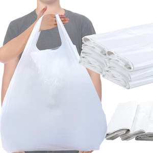 Sacs en plastique pour T-shirt de qualité supérieure Poignées en HDPE recyclables Taille/couleur/logo personnalisable pour l'épicerie - Product Image 2