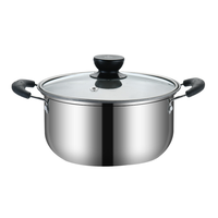 Batterie de Cuisine Noire 10 Pièces en Acier Inoxydable, Pots et Casseroles Multi-Fonctions avec Couvercles en Verre, Marmites à Soupe