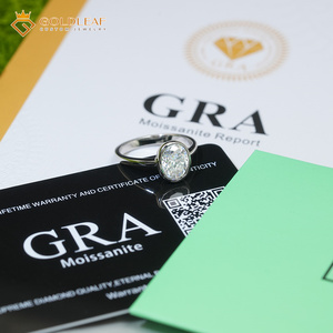 Anillo de Plata de Ley Chapado en Oro con Moissanita de Corte Ovalado para Mujer, Certificado por Terceros, para Uso Diario o Bodas - Product Image 3