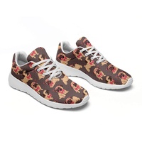 Chaussures de course d'été personnalisées en gros avec motif de chien Pug de dessin animé, respirantes, légères, en maille, avec logo imprimé en 3D, baskets de sport décontractées
