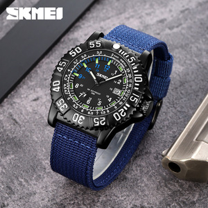Skmei Men's Analog Quartz Watch 14mm Titanium Alloy Case Luminous Water Resistant Date Nylon Strap - Product Image 2