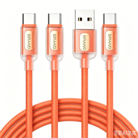 Cable de Carga Rápida Tipo-C a Tipo-C de Silicona Transparente de 60W, Resistente a Desgarros, Flexible, Anti-enredos, Cobre Puro, para Cámara IOS