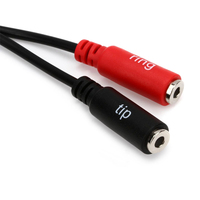 Câble audio 3,5 mm (1/8 pouce) TRS 3 pôles/2 anneaux mâle vers double femelle stéréo pour casque