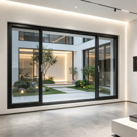 Paravent de salon en aluminium avec porte coulissante décorative en verre trempé pour séparation du salon et de la salle à manger