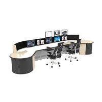 Console de contrôle de studio LEIENTE pour centre de diffusion et salle de contrôle, avec moniteur intégré