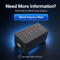 Station de charge USB 150W à 30 ports, chargeur de bureau multi-ports avec 18 ports USB-C et 12 ports USB-A, distribution d'alimentation intelligente pour l'école