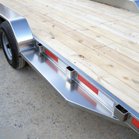 Remorque utilitaire compacte Hyroad en acier galvanisé à plateau ouvert, capacité de charge de 750 kg, dimensions 8x5 pieds, couleur noire, options de configuration personnalisées