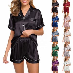 Ensemble <span class=keywords><strong>de</strong></span> pyjama en satin <span class=keywords><strong>de</strong></span> soie pour femmes, ensemble <span class=keywords><strong>de</strong></span> pyjama deux pièces, vêtements <span class=keywords><strong>de</strong></span> nuit, vêtements <span class=keywords><strong>de</strong></span> détente, ensembles <span class=keywords><strong>de</strong></span> pyjama à boutons, <span class=keywords><strong>robe</strong></span> <span class=keywords><strong>de</strong></span> nuit pour femmes - Product Image 1