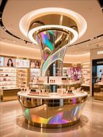 Vitrine de présentation cosmétique GZowin écologique et durable avec éclairage LED, design personnalisable pour la vente au détail et la décoration intérieure