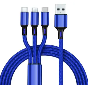 Горячая распродажа, зарядный кабель 3 в 1 Micro USB Type C Multi USB порт зарядный кабель USB телефонный кабель