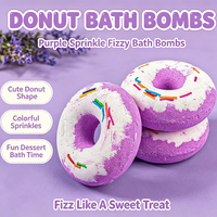 Bombe de bain aux huiles essentielles, boule de bain moussante, boule de bain effervescente en forme de donut
